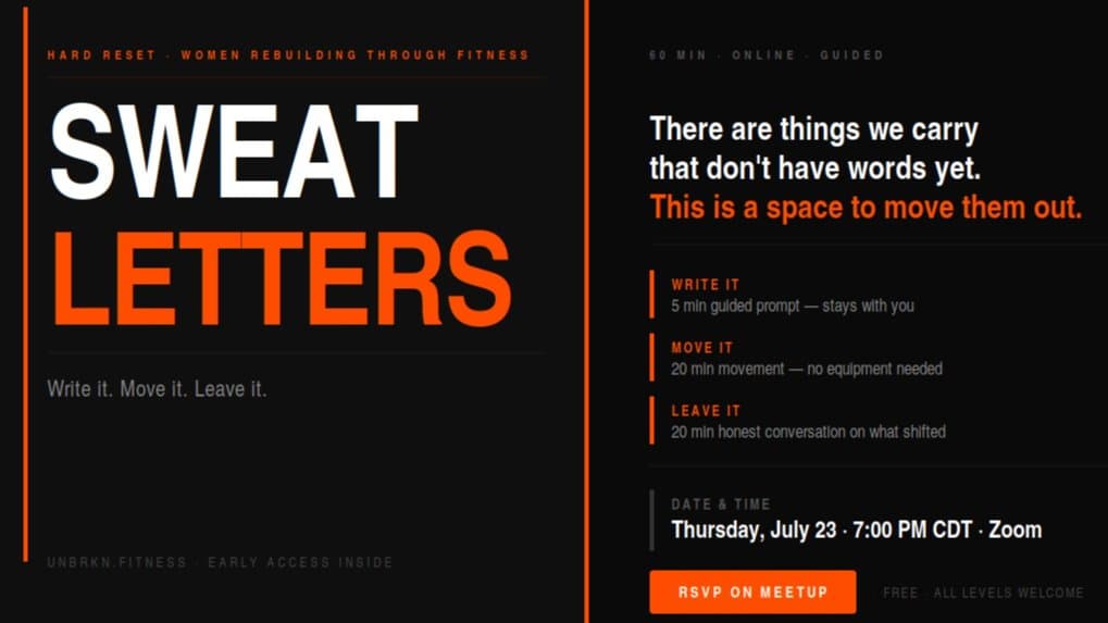 Sweat Letters — Write It, Move It, Leave It